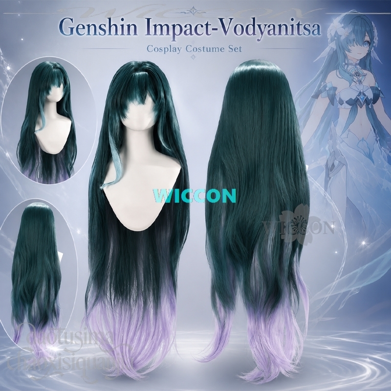 Anime Cosplay Long Hair - Vodyanitsa Cosplay Anime Game Genshin Impact