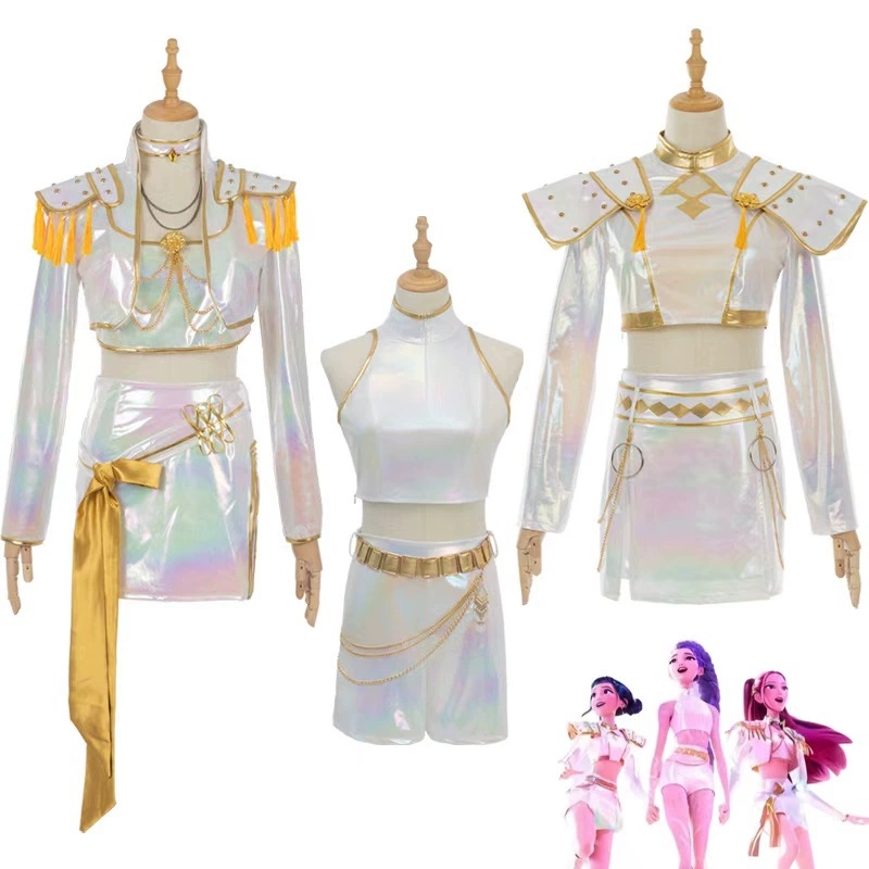 Anime Cosplay Mujer - Cosplay Costume PU Leather White Singing