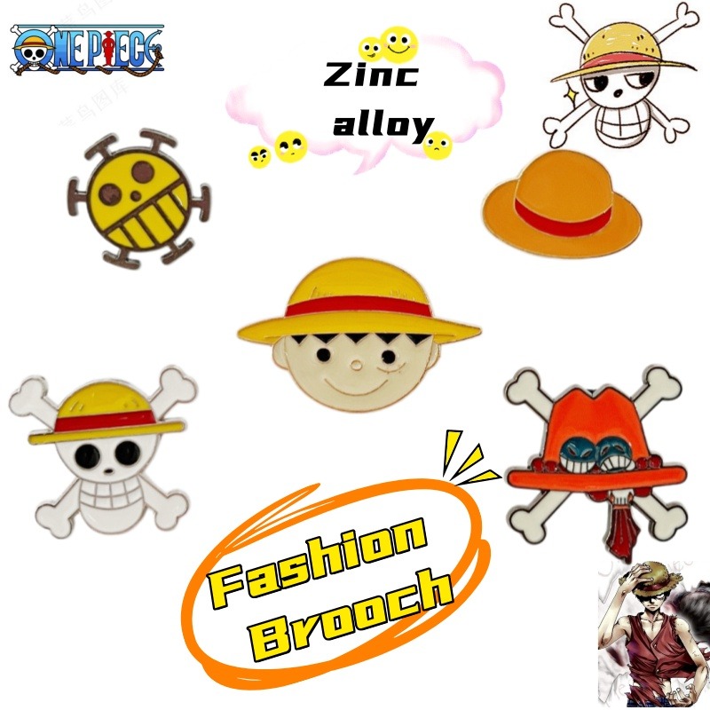 One Piece Straw Hat - One Piece cartoon pin badge featuring
