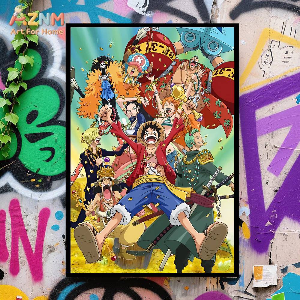 AZNM One Piece Unframed Canvas - One Piece Straw Hat 评论和价格