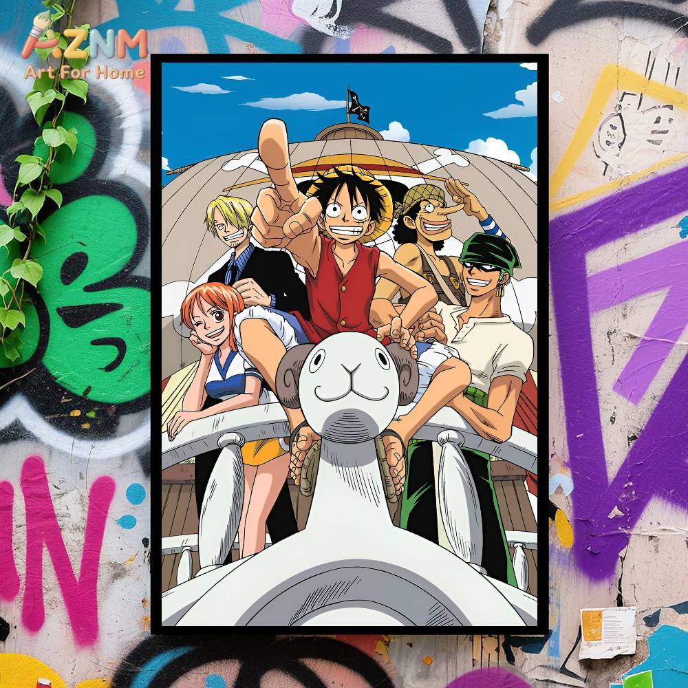 AZNM One Piece Unframed Canvas - One Piece Straw Hat 评论和价格