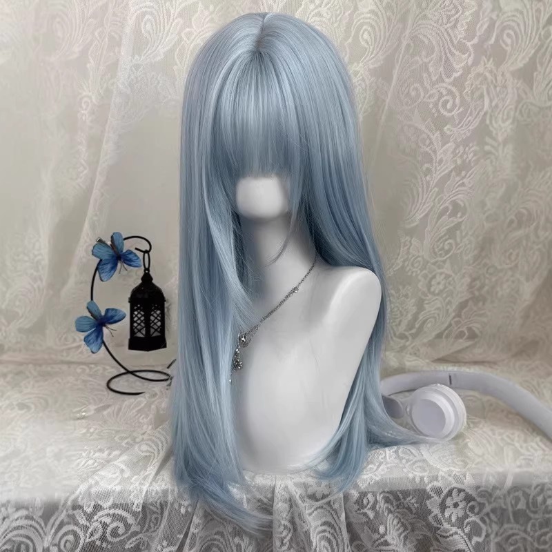 Pastel Light Blue Long Straigh - Anime Cosplay Thick 评论和价格